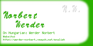 norbert werder business card